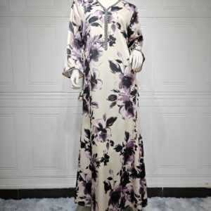 Muslim Arabic Dubai Printed Robe