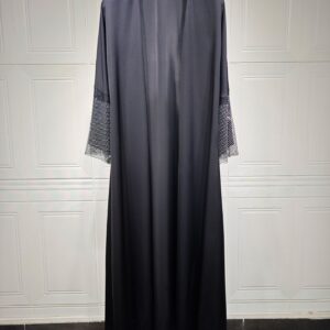 Cardigan Abaya Muslim Cross-border Stretch Diamond Mesh Robe
