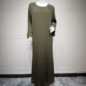 Dubai Pullover Robe Chiffon Pleated Dress