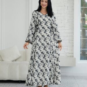 Fashion Printed Muslim Robe Abaiya Dress